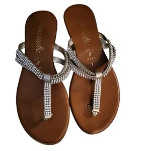 Toscanella Italian Sandal with Rhinestones Size 7